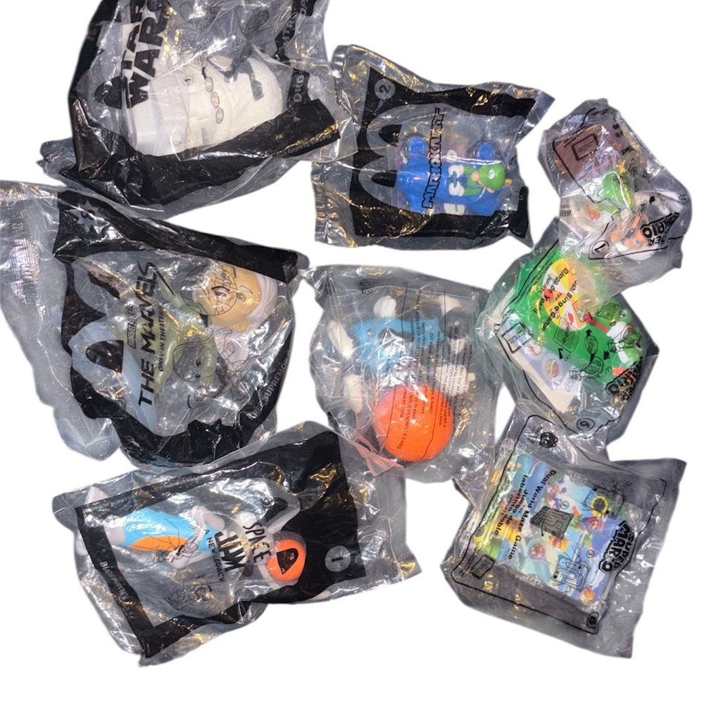 8PC Happy Meal Toys! - Space Jam, Mario, Star Wars & Marvel Bundle